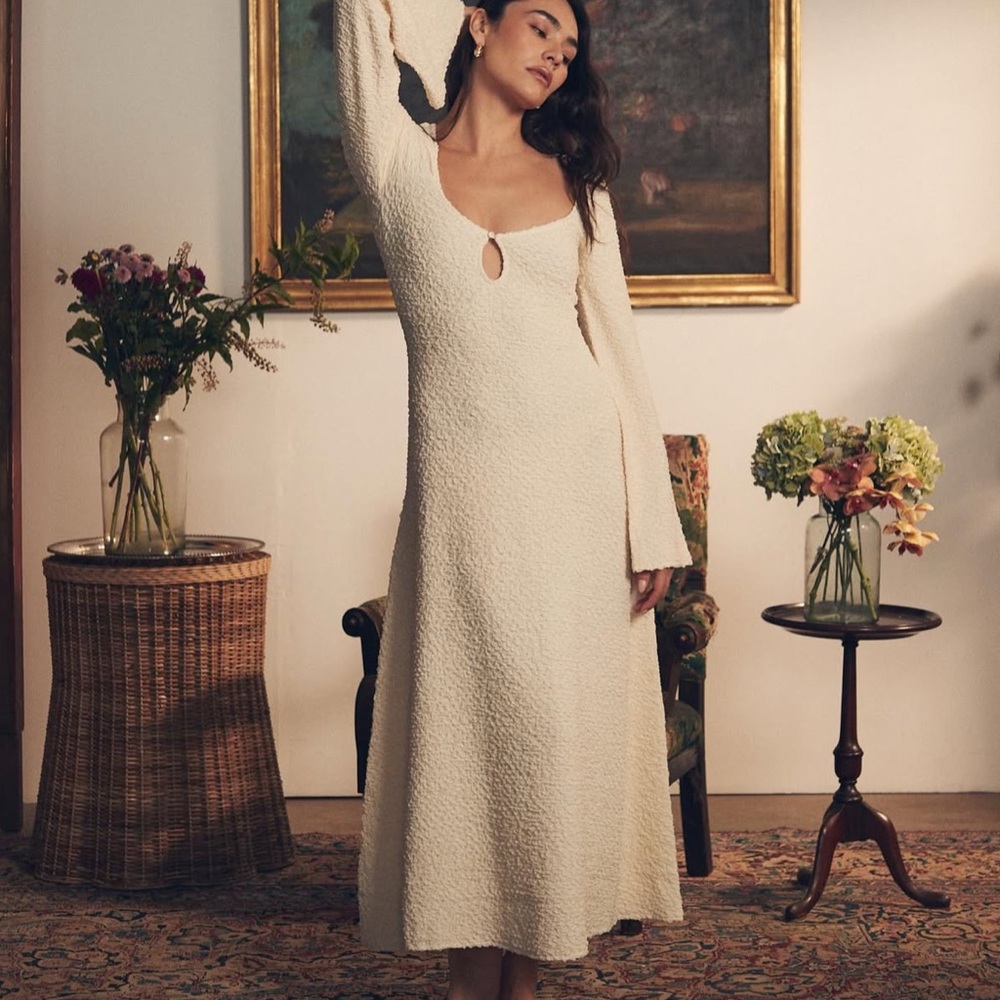 LPA Romola Midi Dress Cannoli Cream • Size M • NWOT • Sold Out - Picture 3 of 5